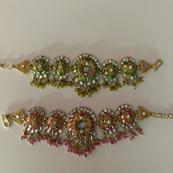 Indian Bollywood wedding party bajuband crystal armlet arm band jewelry - Picture 3 of 6